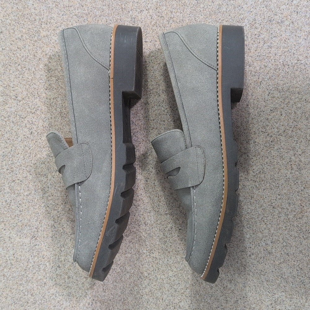 Taryn By Taryn Rose Kilroy Penny Loafer Shoes, Gray With Studs Women's 10 - Picture 6 of 13